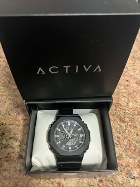 Activa Black Men's Dual-Display Sport Watch